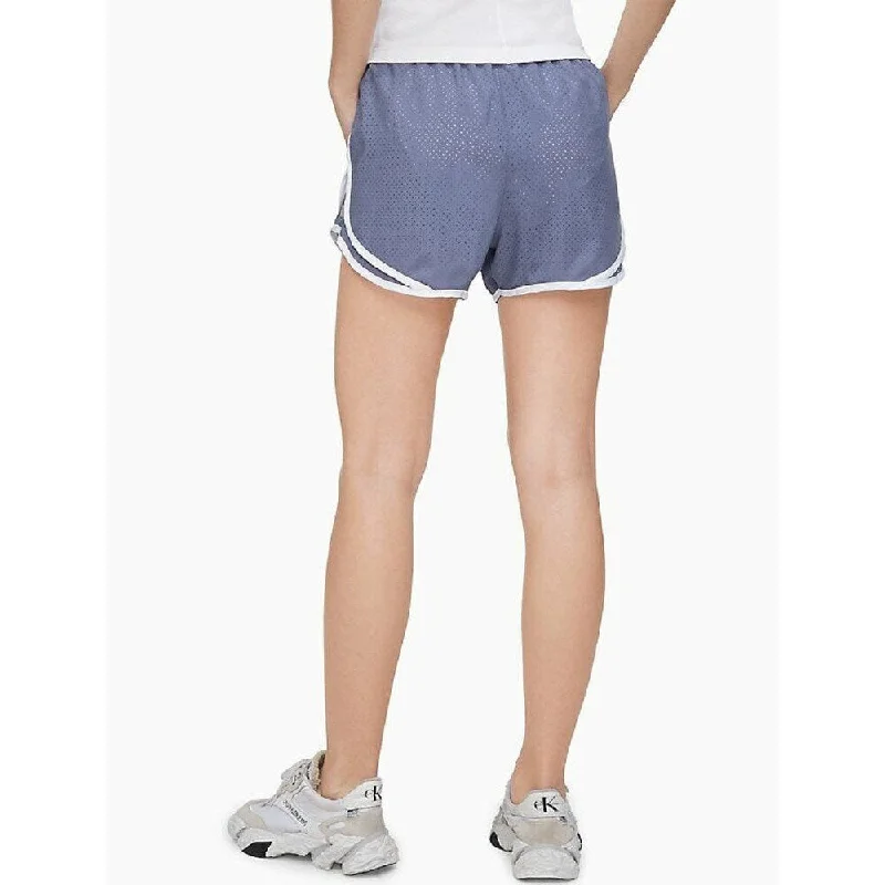 Calvin Klein Women's Perforated Shorts Gray Size Xx-Large