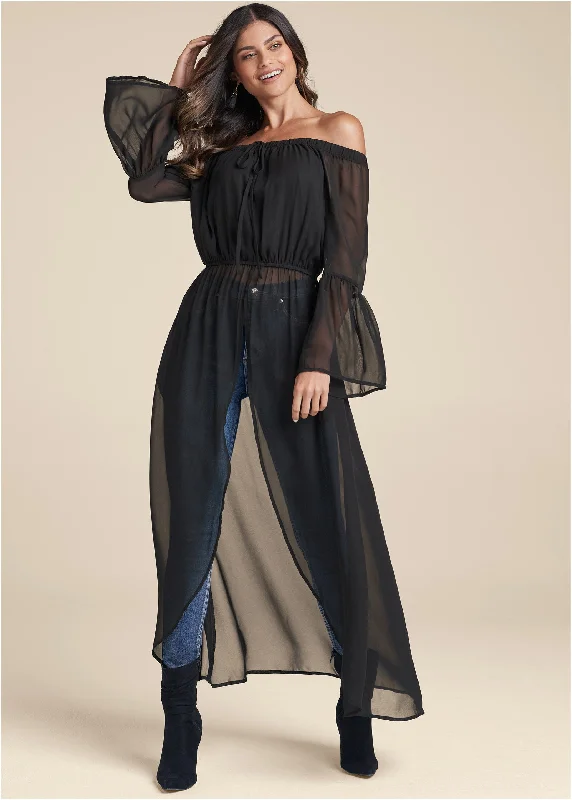 Off-The-Shoulder Maxi Top - Black