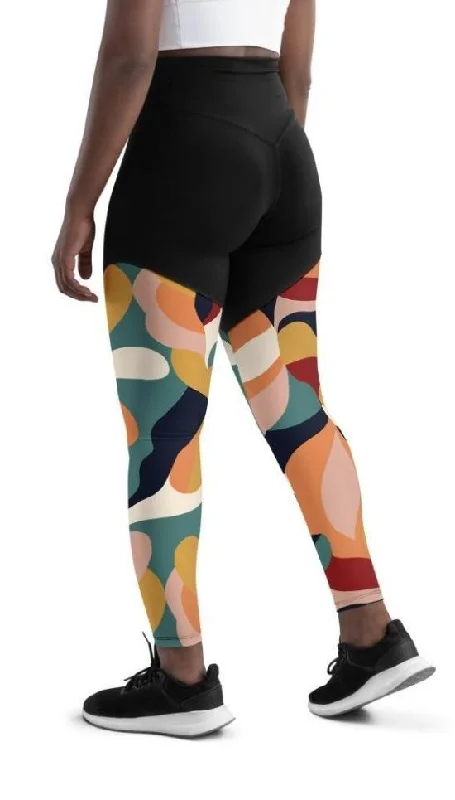 Floral Abstract Compression Leggings