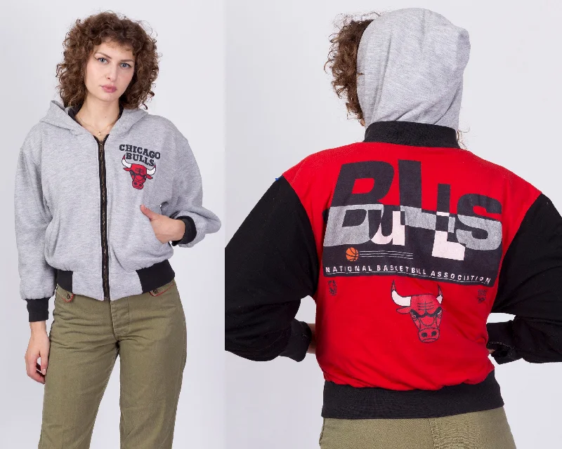 90s Chicago Bulls Reversible Hoodie - Petite Medium