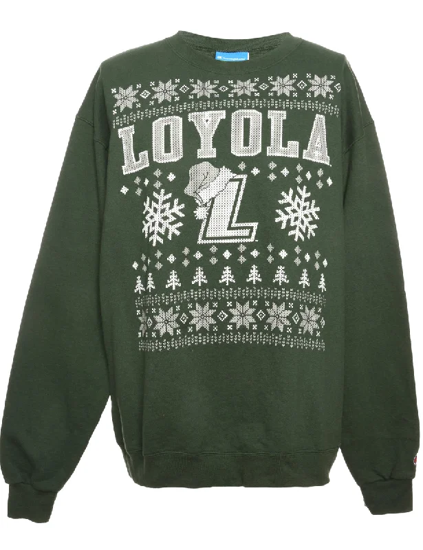 Nordic Dark Green Christmas Sweatshirt - XL