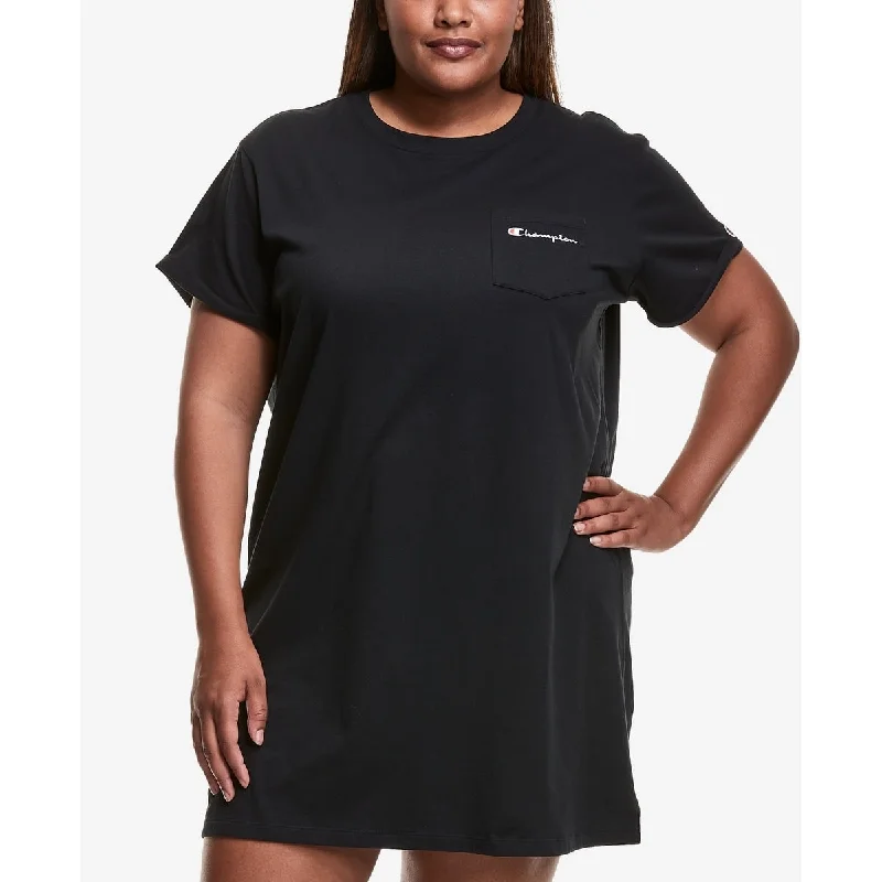 Champion Women's T-Shirt Dress Black Size 1X