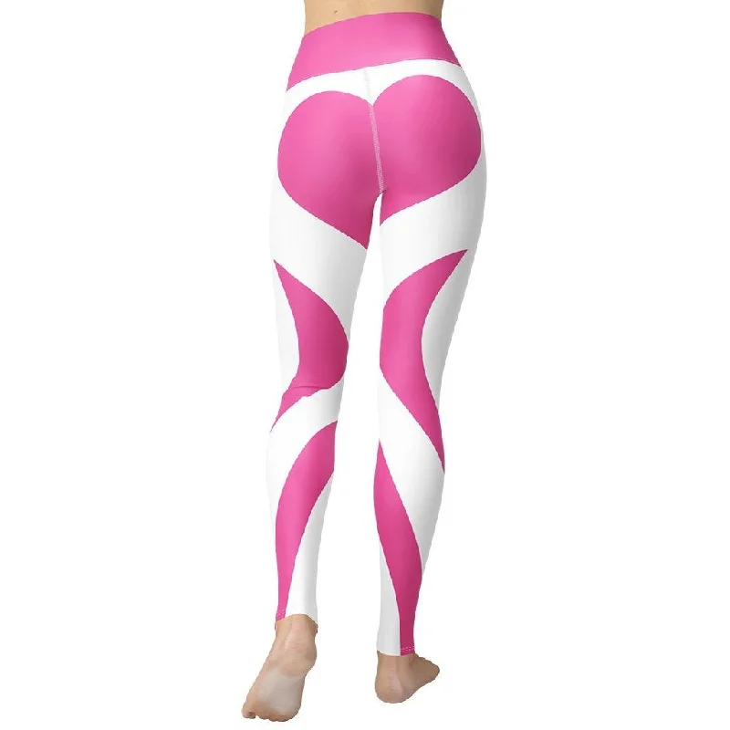 Pink Heart Shaped Yoga Leggings