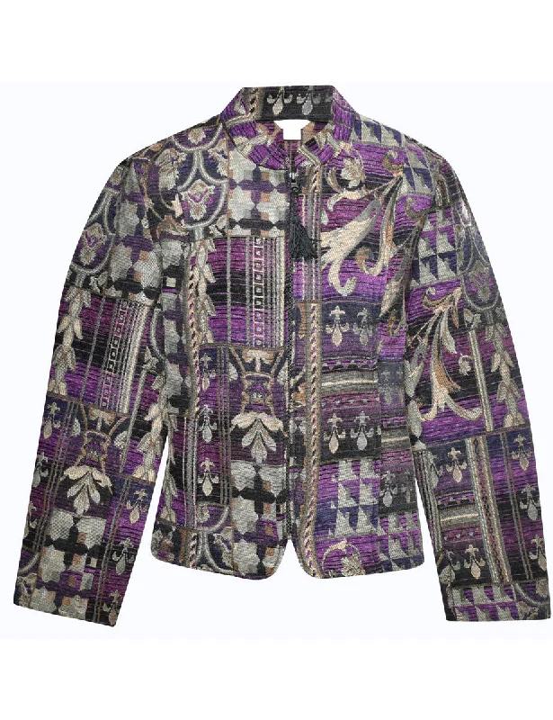 Leafy Print Tapestry Jacket - M